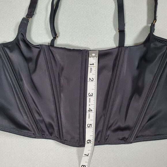 Auden Women's Corset Bra Top Small Black Satin Lingerie Adjustable Straps Sexy - Picture 7 of 8